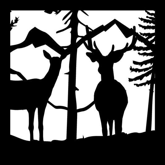 Deer and Mountain Panel