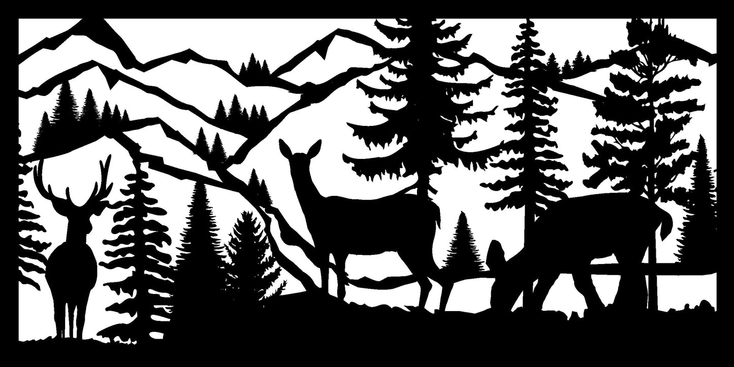 Deer Mountain Scene Panel