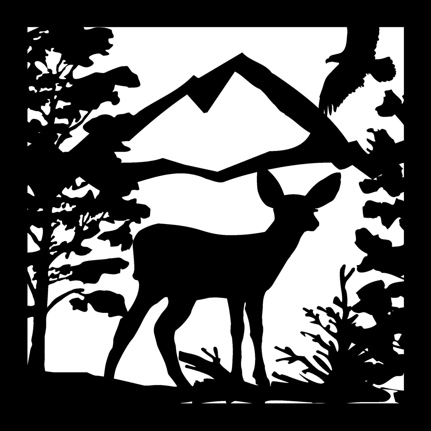 Deer Fawn Eagle Panel