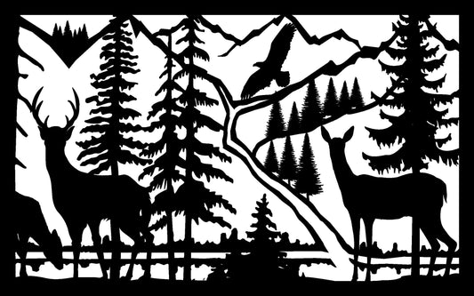 Deer and River Panel