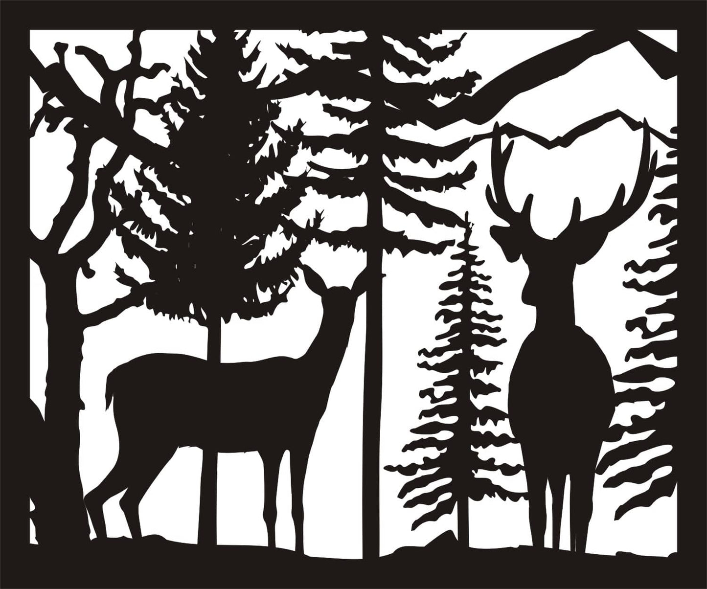 Deer and Trees Panel