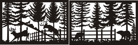 Deer and Bear Forest Panel