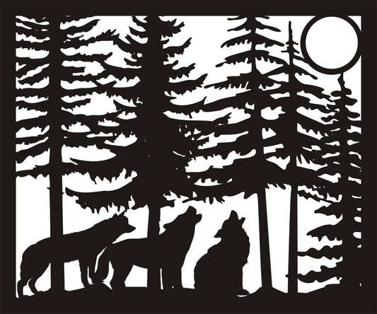 Wolves Howling at Moon Panel