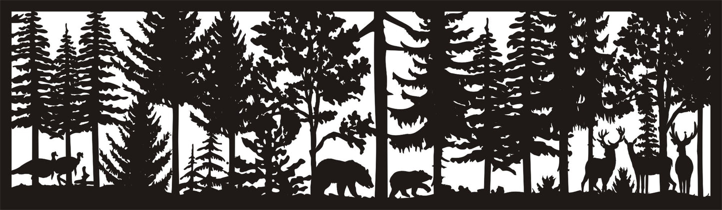 Turkey, Bear, Deer Large Panel