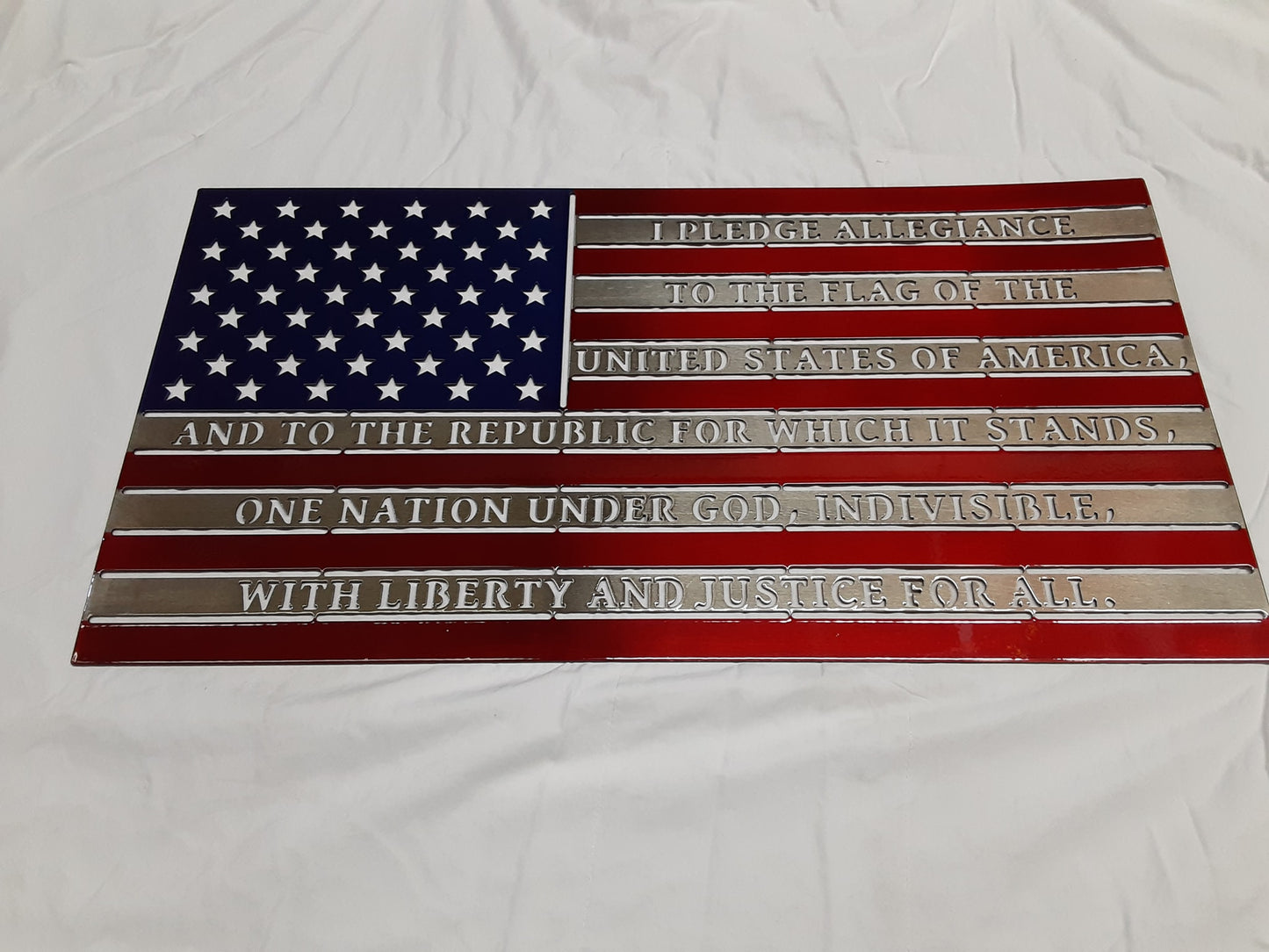 Pledge of Allegiance Laser Cut Powdercoated Flag!