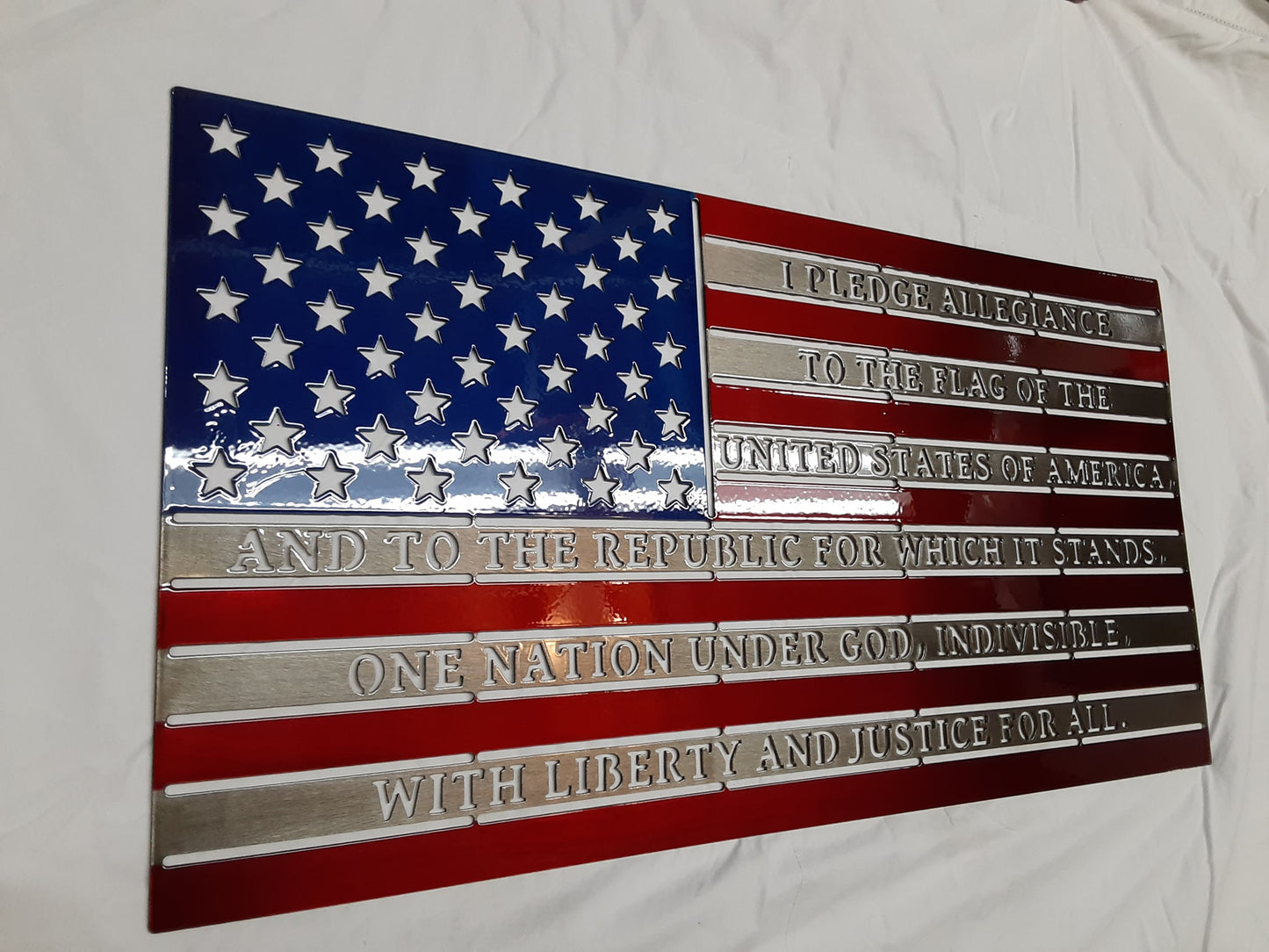 Pledge of Allegiance Laser Cut Powdercoated Flag!