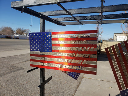 Pledge of Allegiance Laser Cut Powdercoated Flag!