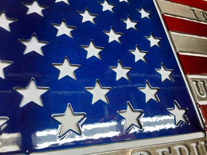 Pledge of Allegiance Laser Cut Powdercoated Flag!