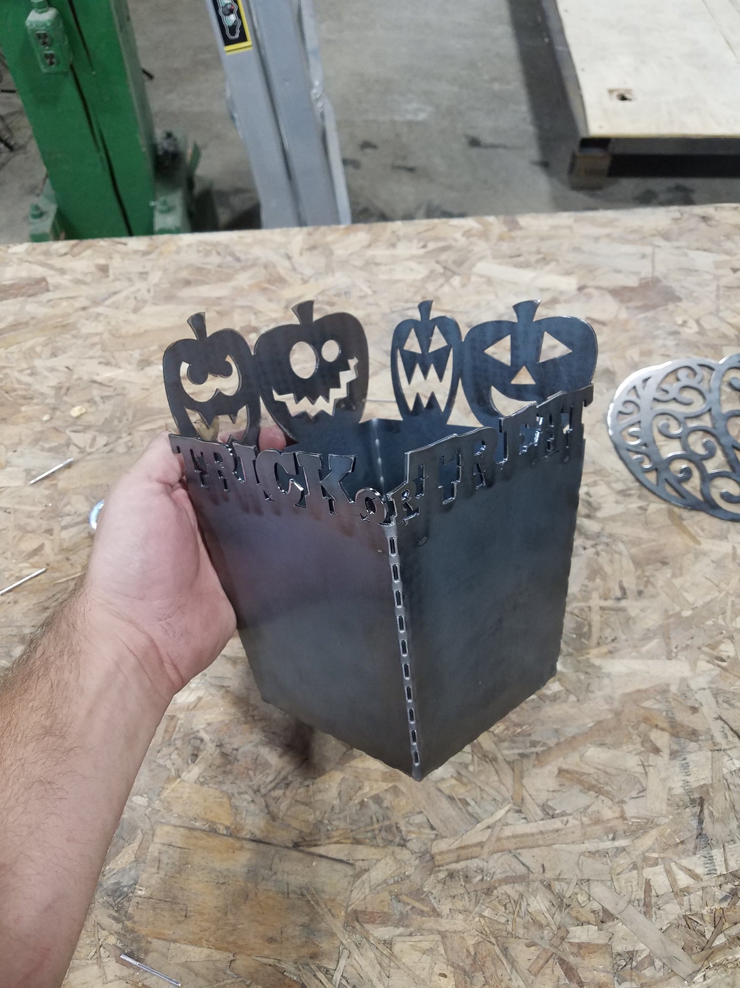 Laser cut steel trick or treat box