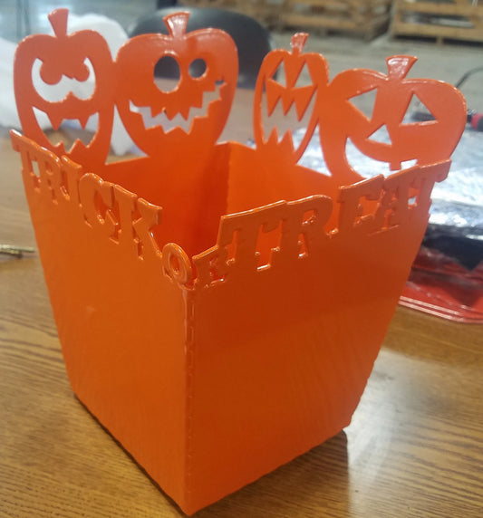 Laser cut steel trick or treat box