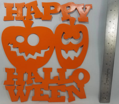 Two "HAPPY HALLOWEEN" Pumpkins