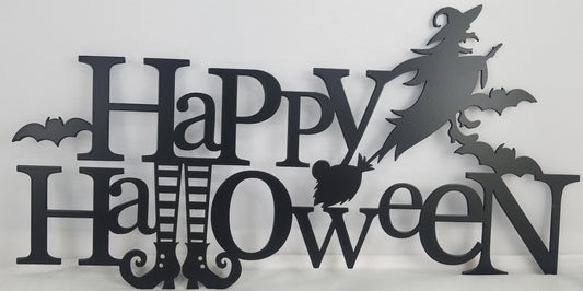 "Happy Halloween" Text With Witch and feet