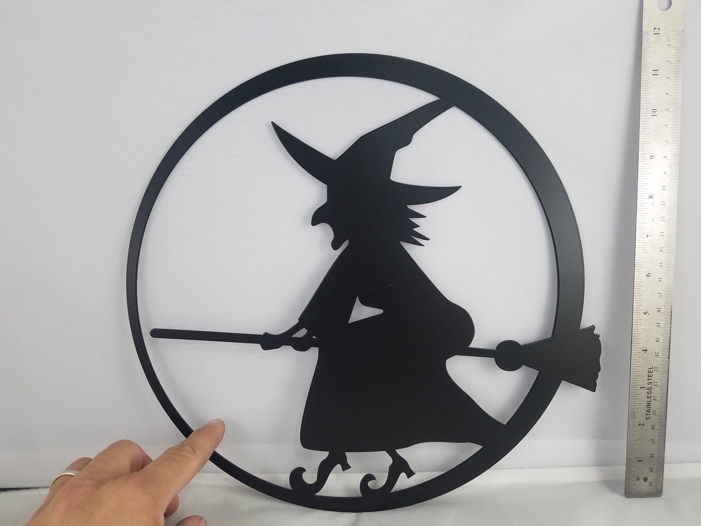 Witch Riding Broom Circle