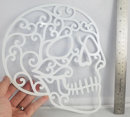 Glow in the dark laser cut skull