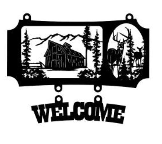 Deer Cabin Welcome Sign